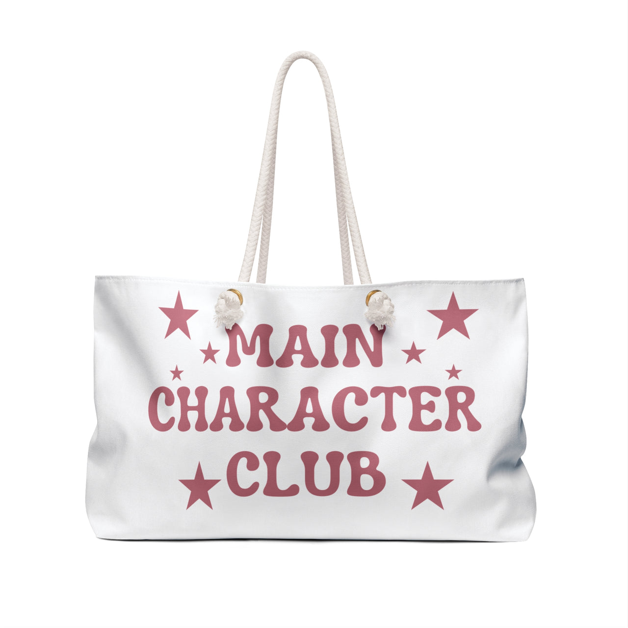 Main Character Club Weekender Bag | Oversized Travel Tote, Stylish Carryall for Getaways, Bold Graphic Design
