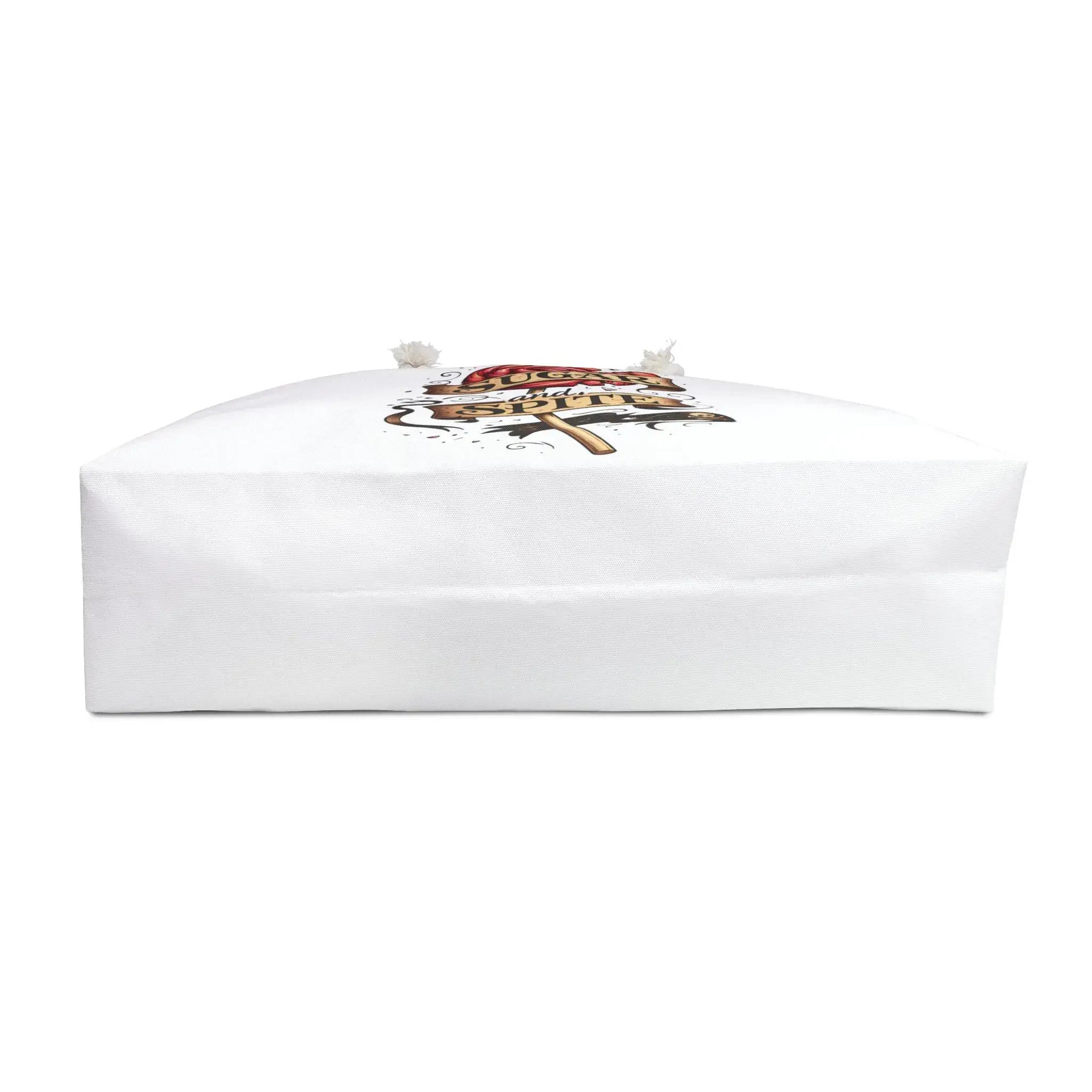 White box with a logo on a white background