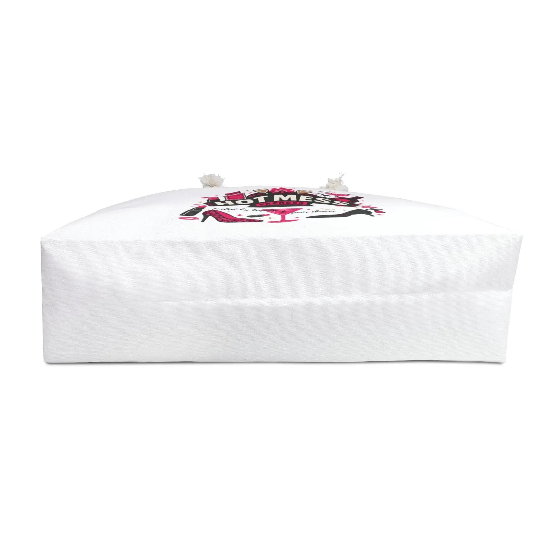 White box with a graphic design on a white background
